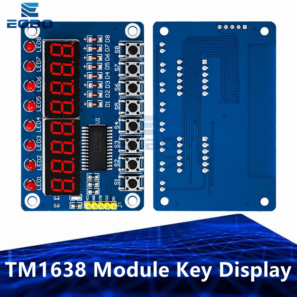 1~5PCS EGBO TM1638 Module Key Display For AVR  Arduino New 8-Bit Digital LED Tube 8-Bit