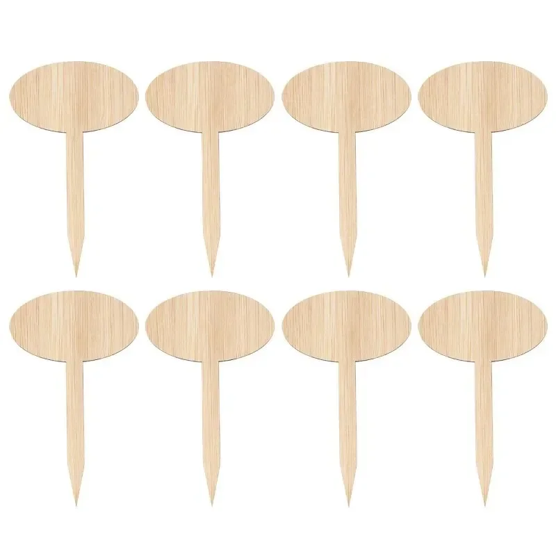 30/50Pcs 2026 New model Bamboo Plant Labels Type Oval Tip Pointed Plant Markers for Nursery Garden Balcony Flower Gardening Tool