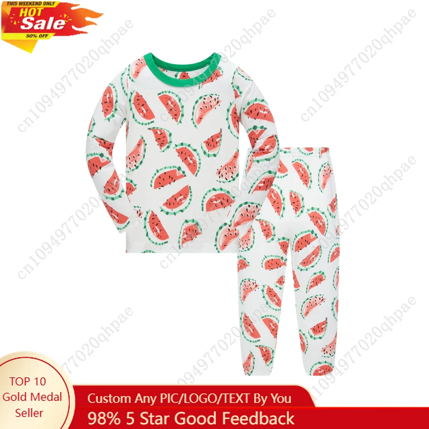 

Children's clothes 100% Cotton Pajama Set for Girls, Cute Cartoon Children's sleepwear Set for 1-8 Years