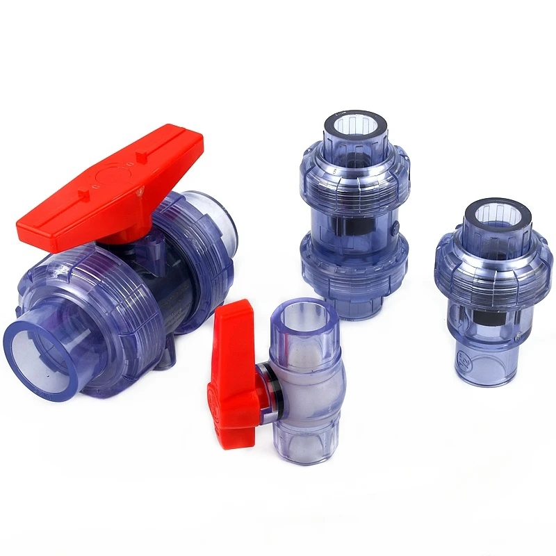 1PC Transparent Blue UPVC Pipe Connectors Aquarium Fish Tank Water Tube Joints Garden Irrigation Drainage Tube Fittings Adapters