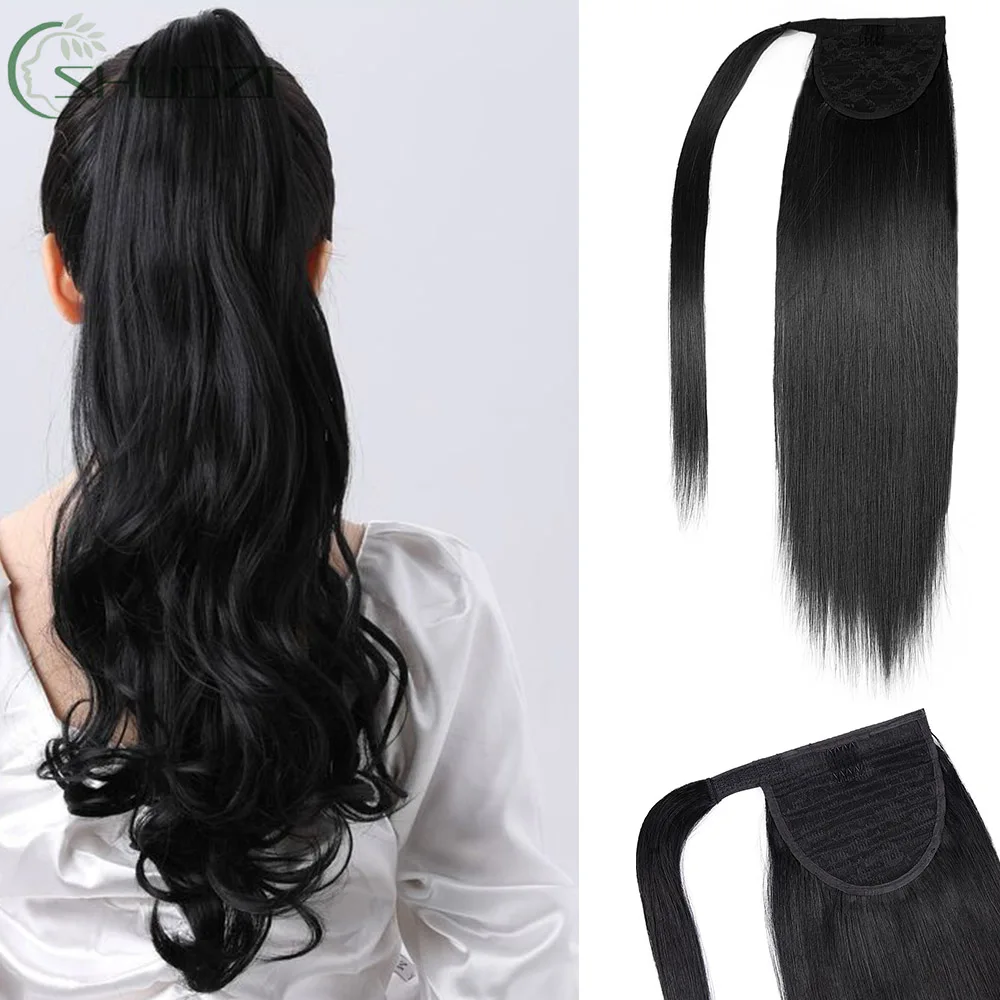 

Ponytail Extension Human Hair 100% Remy Human Hair Ponytail Long Straight Wrap Around Ponytail Hair Extensions With Magic Paste