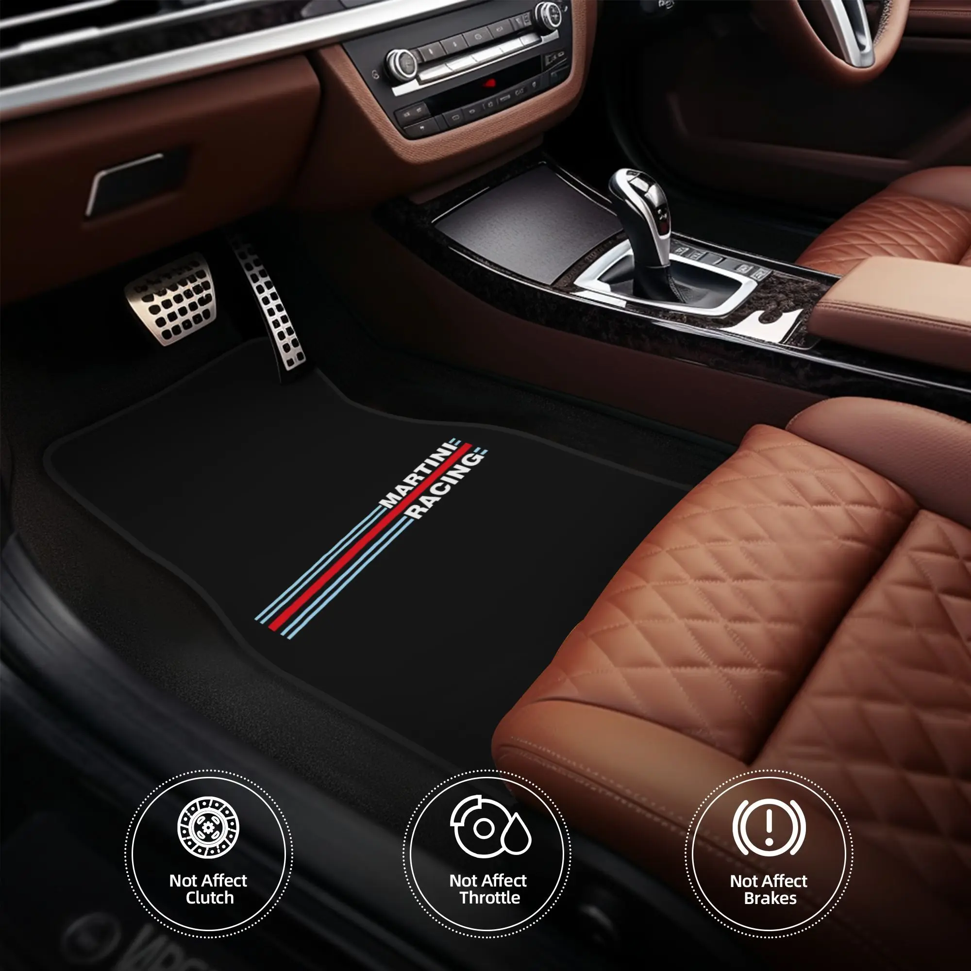 Martini Racing Horizontal Stripe 538 Four Part Floor Mat Set Designed For Daily Drivers Who Enjoy A Coordinated And Tidy Car Int