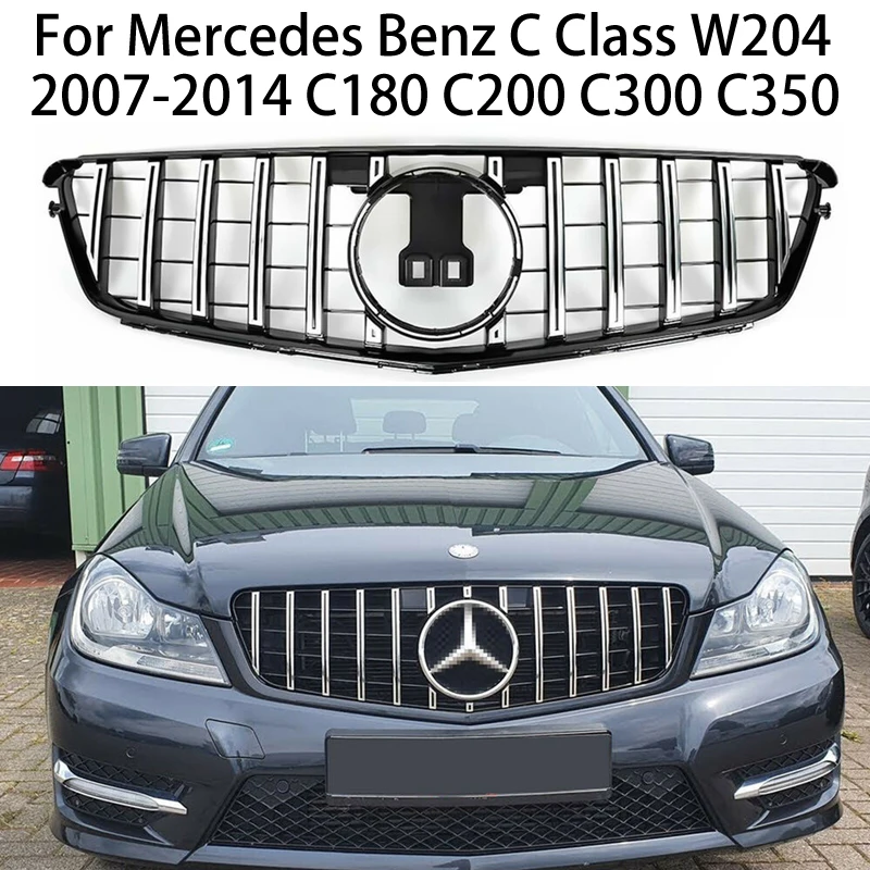 

Car Front Kidney Grille Hood Front Bumper Radiator Grill for Mercedes Benz C Class W204 C180 C200 C300 C350 2007-2014