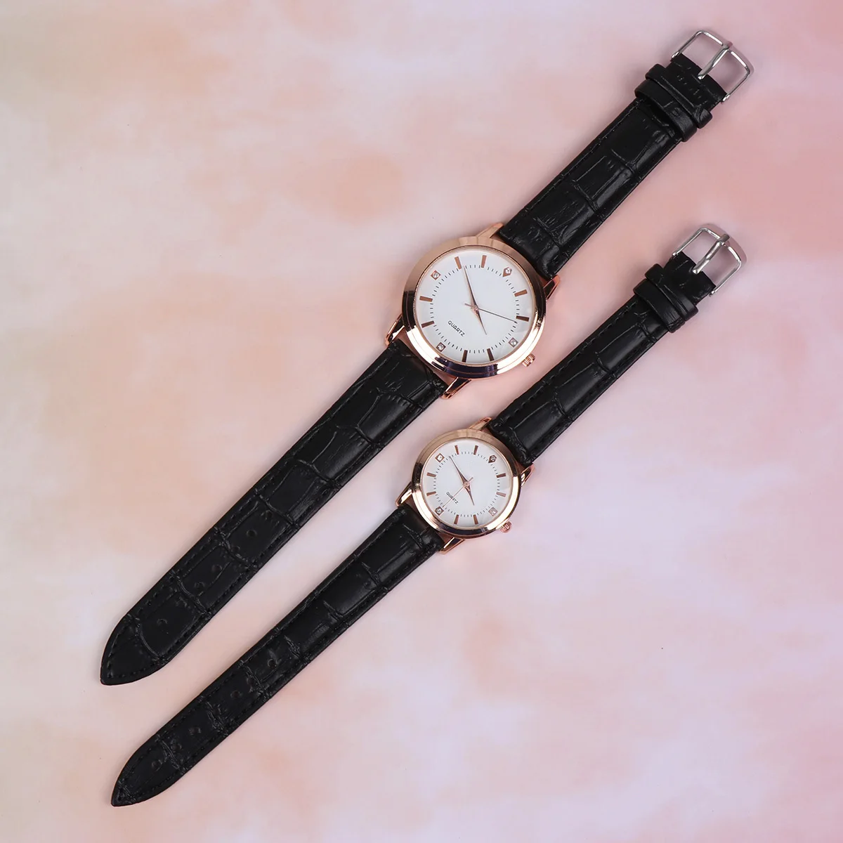 2Pcs Couple Quartz Watch Stylish Strap Fashion Elegant Gift Valentine New Year Birthday Father Day Quartz Watch for Men