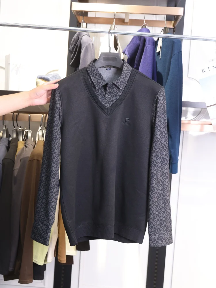 

Модный мужской вязаный свитер на подкладке, приятный для кожи, удобный, весенне-осенний, новый Sle от Sang Fly, полиэфирное волокно