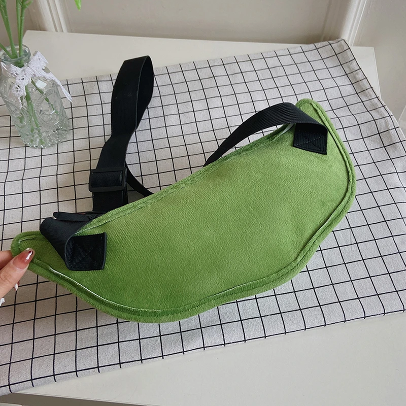 Large Capacity Funny Plush Soybean Pea Bean Buns Crossbody Bags Cute Fanny Packs Cartoon Zipper Women Purse Wallet Shoulder Bag