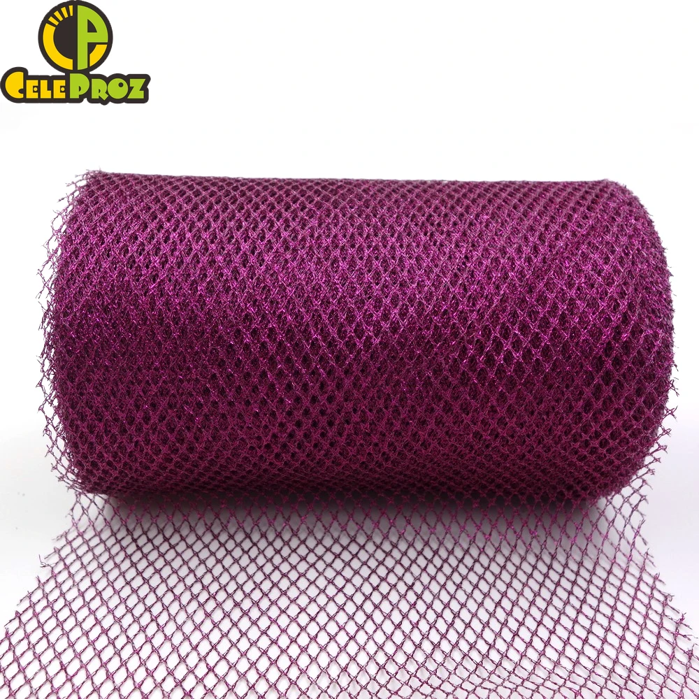 15cm 6inches 25Yards Shiny Glitter Mesh Tulle Roll Fabric Spool DIY Christimas Tree Bow Wedding Birthday Party Bouquet Bowknot