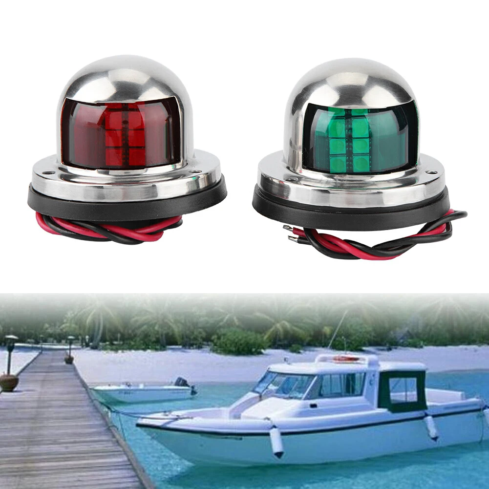 1 Pair of Red & Green LED Navigation Light Signal Lamp Sidelight for Marine Boat Yacht Accessory