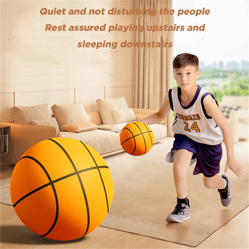 Bouncing Mute Ball Diameter 18/21/24cm High-Resilience Lightweight Silent Pu Foam Basketball Children Sports Bouncy Balls Toy