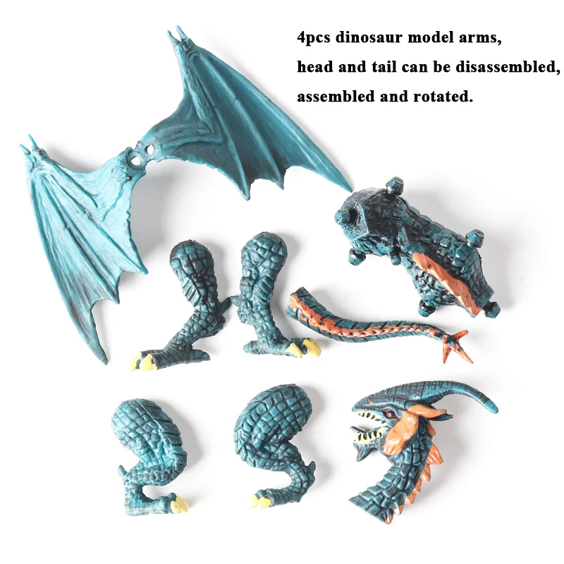 Oenux 4 قطعة/المجموعة/المجموعة تحلق ماجيك التنين تدوير وحوش الديناصورات الحيوانات لعبة عمل أرقام نموذج البلاستيكية جمع الاطفال X-mas هدية