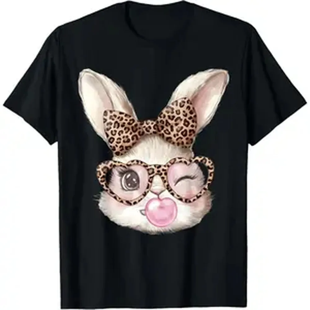 Easter Bunny Cute Glasses Leopard Bunny Rabbit Easter T-Shirt