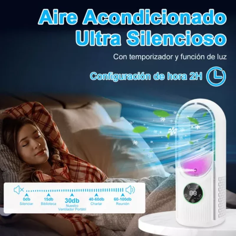 Ventilador portátil com aspersão, HVAC Light, Novo