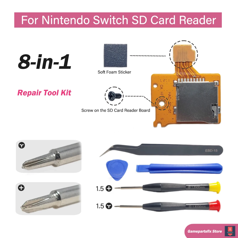 

1/2/5 Sets for Nintendo Switch Game Console Replacement Parts SD Card Reader SD Memory Micro Card Slot Socket SD TF Card Board