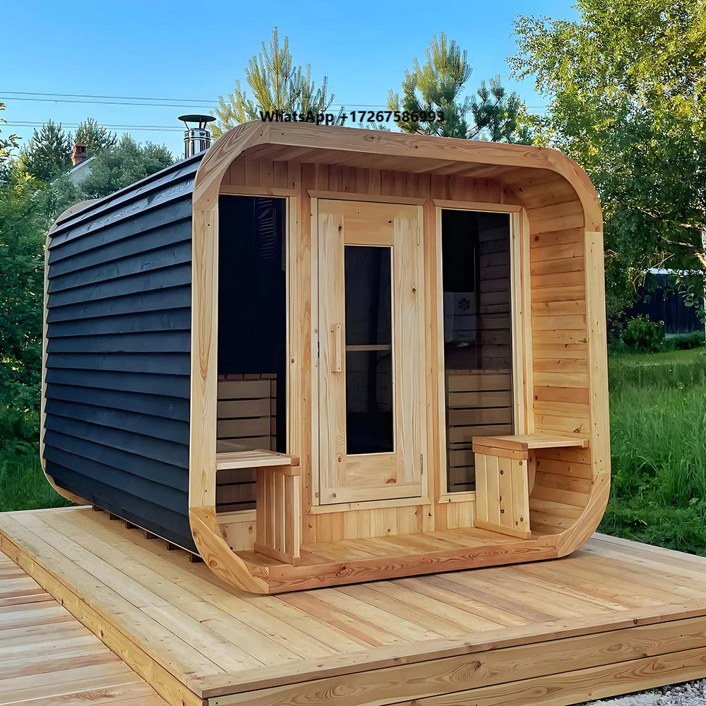 The Best Selling High Quality New Red Cedar Wooden Hot Rock Cube Romantic Tent Sauna Outdoor Cedar Sauna Room