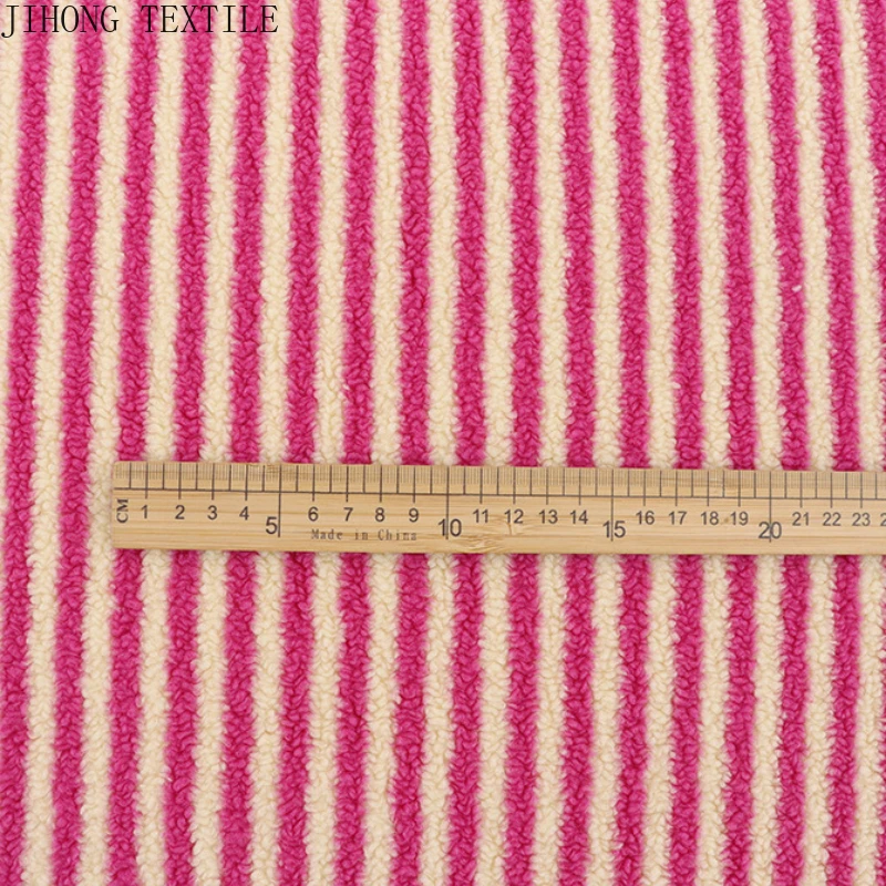 Tessuto a maglia jacquard a righe Velluto con particelle 45 × 160 cm 90 × 160 cm Per abbigliamento caldo per bambini, capispalla, borse, materiale per cucire cappelli