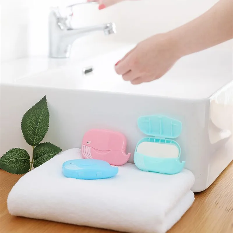 New Disposable Paper Soap Outdoor Travel Portable Hand Washing Box Scented Slice Sheets Mini Soap Paper Foaming Box