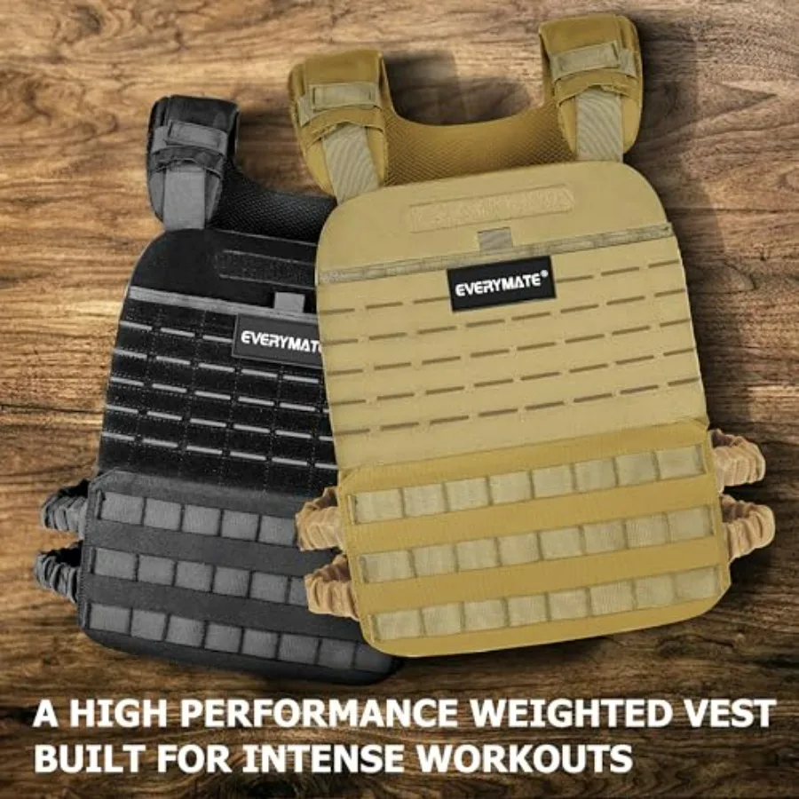 سترة مرجحة من EVERYMATE للرجال سترة مرجحة قابلة للتعديل لتدريب القوة وتمارين التحمل ملابس تدريب اللياقة البدنية التكتيكية #4