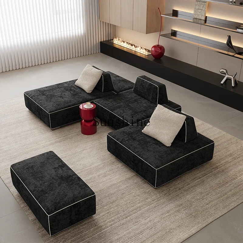 Minimalist fabric double-sided sofa living room free module combination