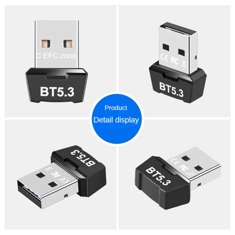 RTL5.3 محول بلوتوث بدون سائق كمبيوتر USB سماعة لاسلكية تعمل بالبلوتوث استقبال الارسال سماعة صوت بلوتوث متينة