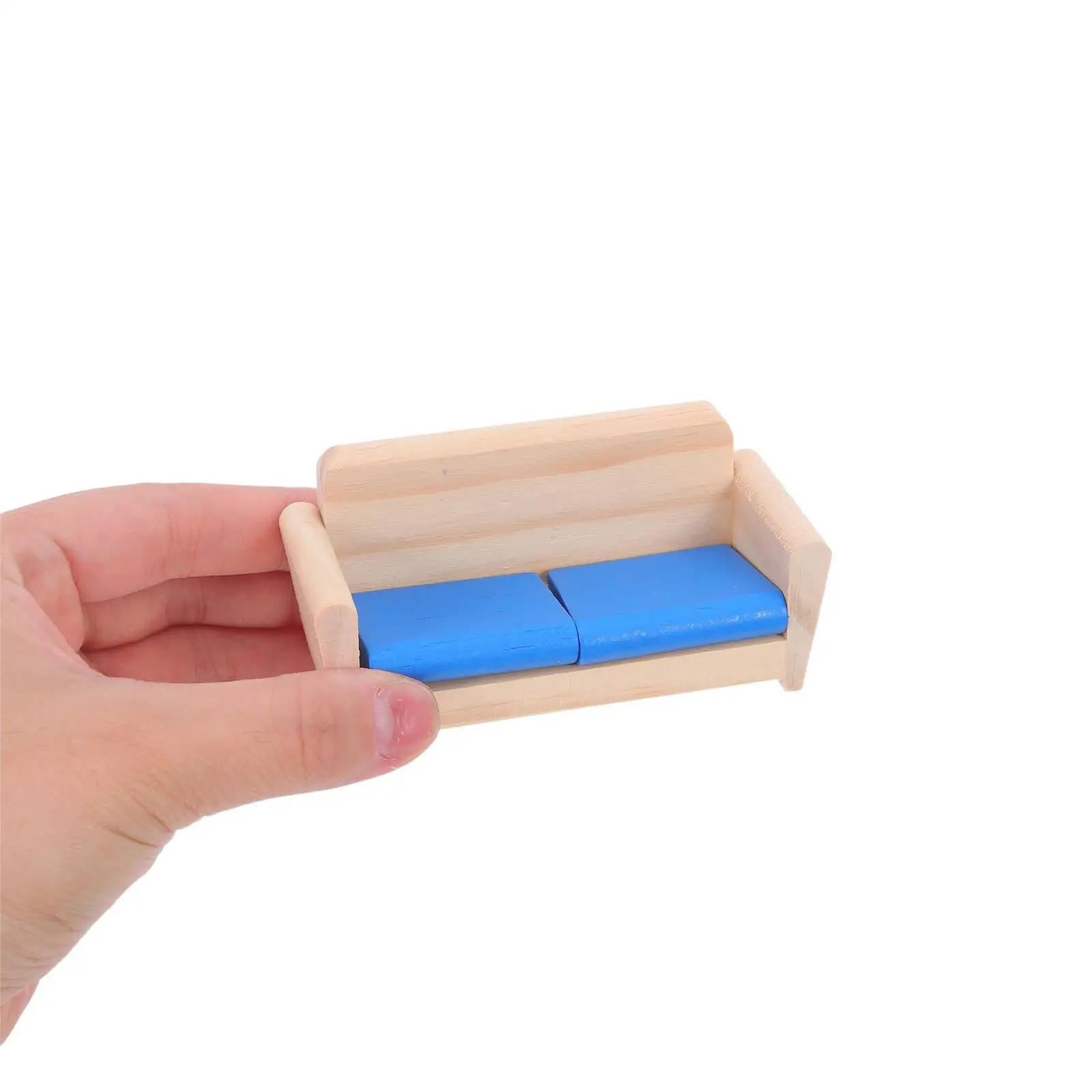 مجموعة واحدة من أثاث بيت الدمى الخشبي، محاكاة واقعية، لعب التظاهر للأطفال، لعب الأدوار، غرفة المعيشة الصغيرة، ديكور المطبخ