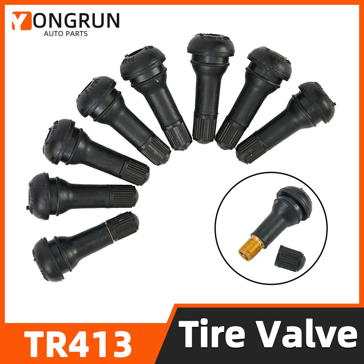 YONGRUN 10 stücke Reifen Reifen Ventil Werkzeug Tr413 Snap In Gummi Tubeless Reifen Ventil Stem Gummi Ventil Stem Automotive Teile Ersatz