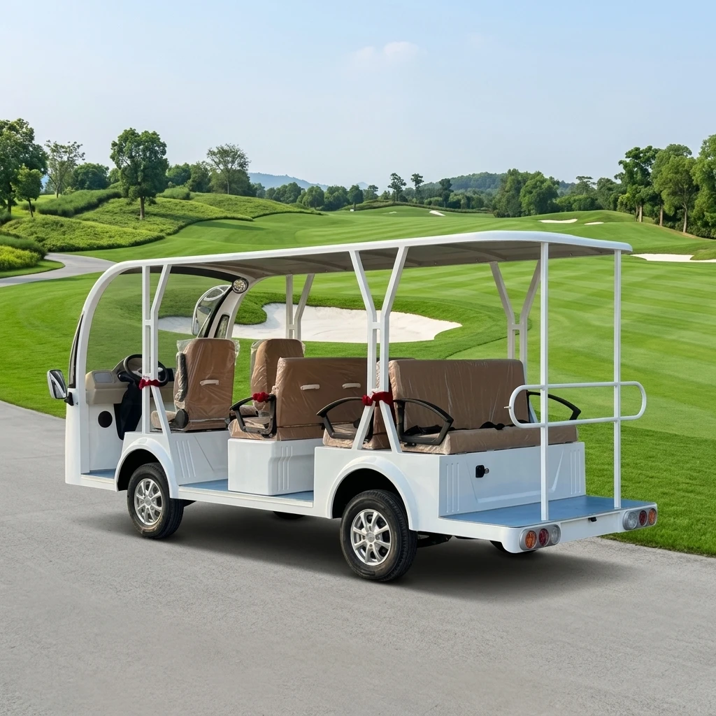 Luxury 8 Seat Lithium Electric Tour Shuttle Vehicle for Scenic Area