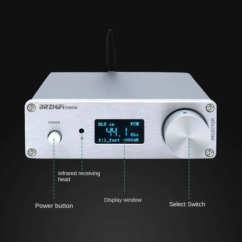 Dual-core ES9038 DSD512 bluetooth 5.1 USB decoder HIFI fever DAC amp