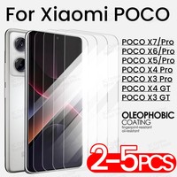 2-5PCS For Xiaomi POCO X6 X5 X7 Pro X7Pro POCO X4 X3 GT Tempered Glass Anti Scratch Screen Protector Full Cover Protective Film