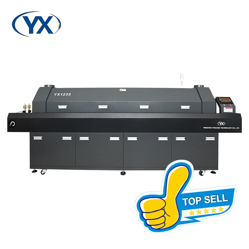 YX1235 Twelve Zones Reflow Soldering Oven for SMD SMT High Quality And Hot Air Reflow Oven With Hot Air Circulation System