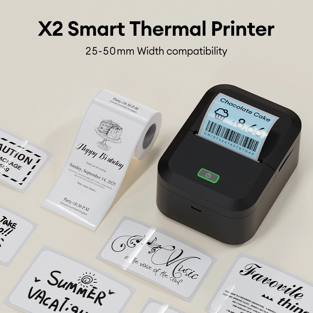 Marklife X2 Portable Thermal Printer Wireless Bluetooth Multifunctional Printer For Office Tag Adhesive Sticker Labeling Machine