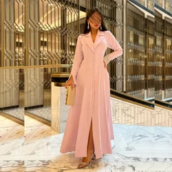 Customized Exquisite Jersey Pleat Button A-line V-neck Midi Dresses Bespoke Occasion Dresses Modern Style Pastrol Unisex Chinese
