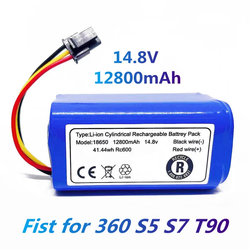 for Qihoo 360 S5 S7 T90 14.8v 12800mah Robot Vacuum Cleaner Battery Pack  Robotic Vacuum Cleaner Replacement Batteries.