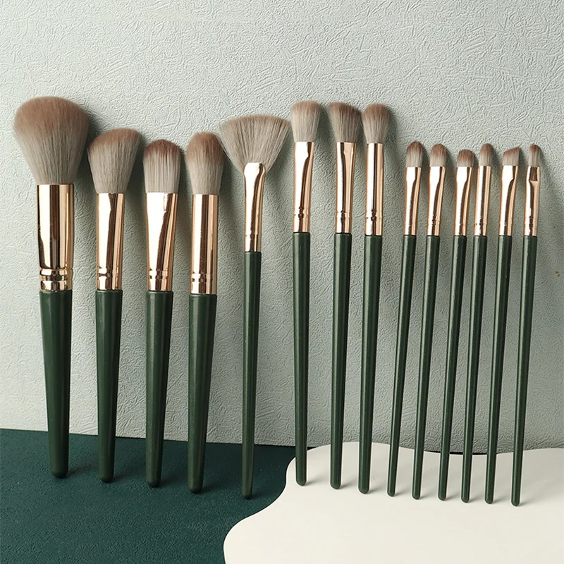 New Makeup Brush Set 14 Soft Hair Makeups Tools Beginner Loose Powder Foundation Brushs Blush Eyeshadow Eyebrow Brush