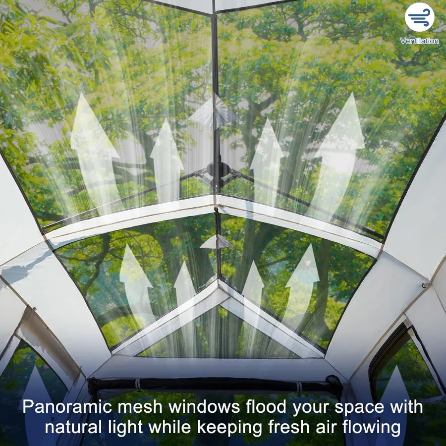 Instant Cabin Tent 4/8 Person Family Large Camping Tent with 60s Easy Setup Rainfly Waterproof Design Portable with Carry Bag f