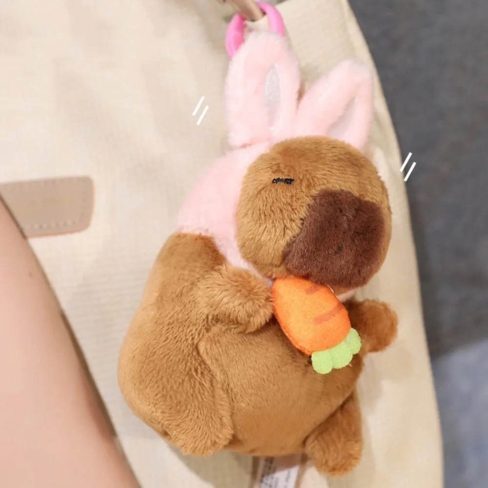 Backpack Pendant Stuffed Shy Cat Dog Keychain Animal Soft Capybara Plush Pendant Cute Funny Plush Doll Pendant Birthday Gifts