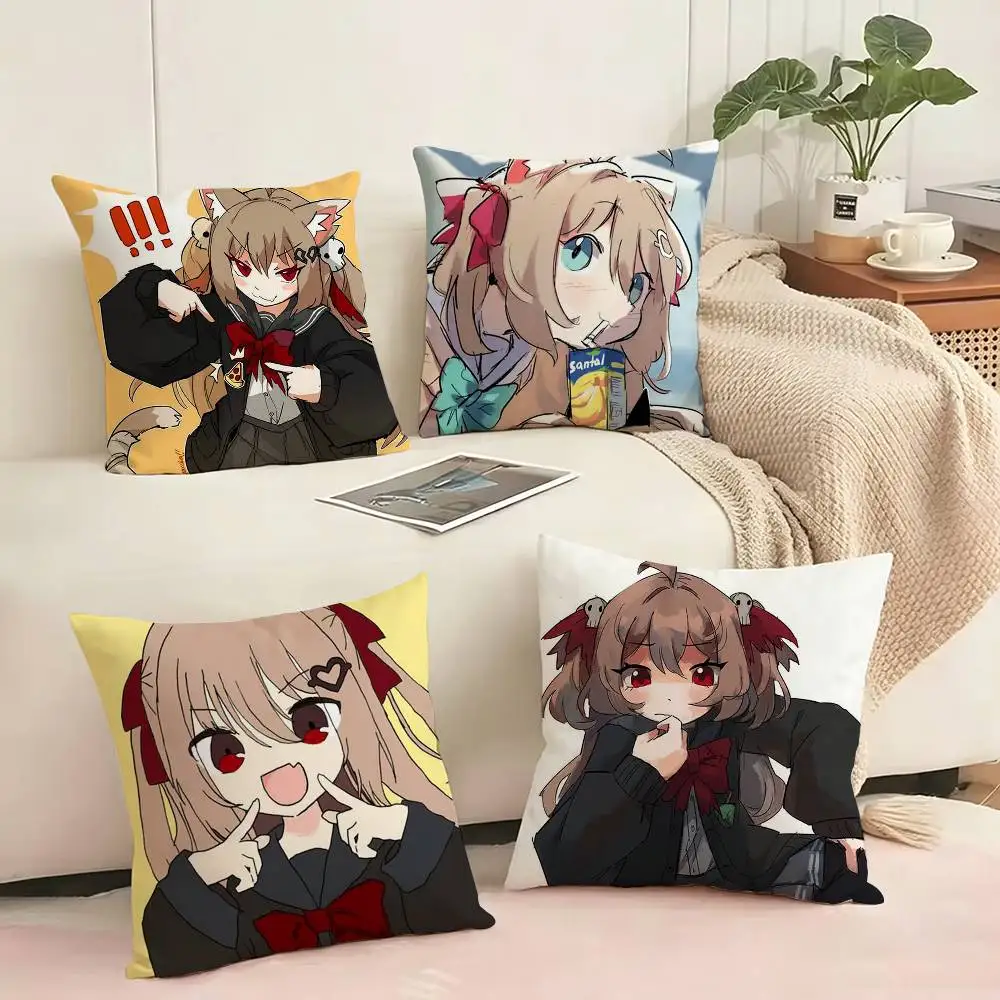 Anime N-Neuro Sama Vtuber  Pillow Case Square Double-Sided Sofa Cushion Cover Bedroom Bedside Pillow Gift
