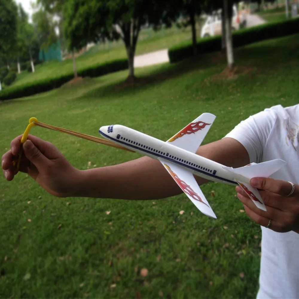 

New Ligthweight Airplane Glider Model Popular Plastic Students Flight Competition Rubber Band Powered Helicopter for Outdoor
