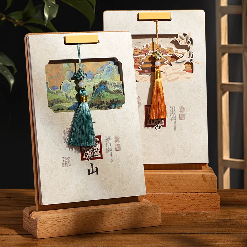 

2025 Spring Festival Desk Calendar, Chinese Snake Year Standing Desktop Calendar,Traditional Flip Calendar for Home Office Decor