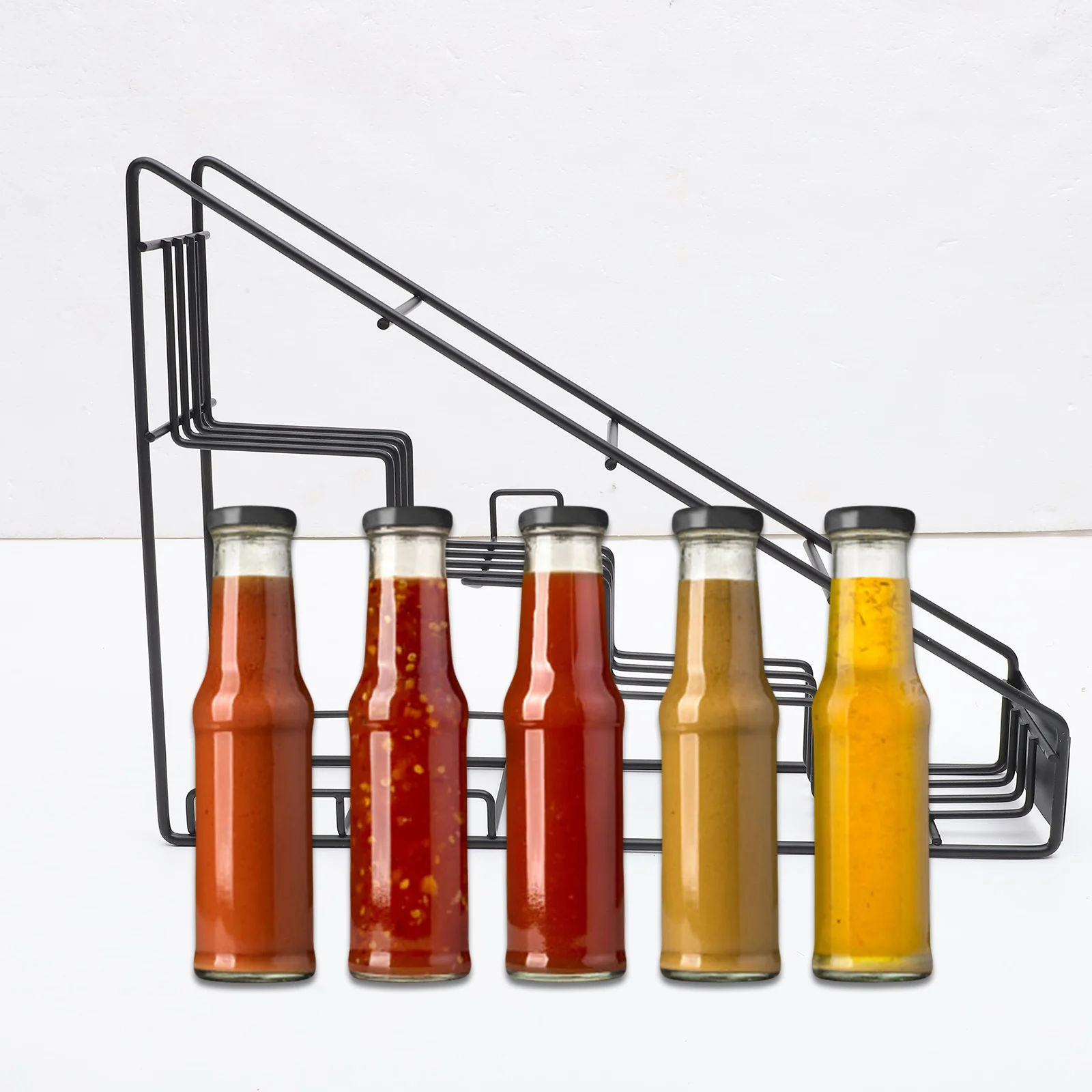 

Syrup Display Stand Coffee Bar Organizer Rack Sugar for Syrups Holder Countertop Mini Fridge