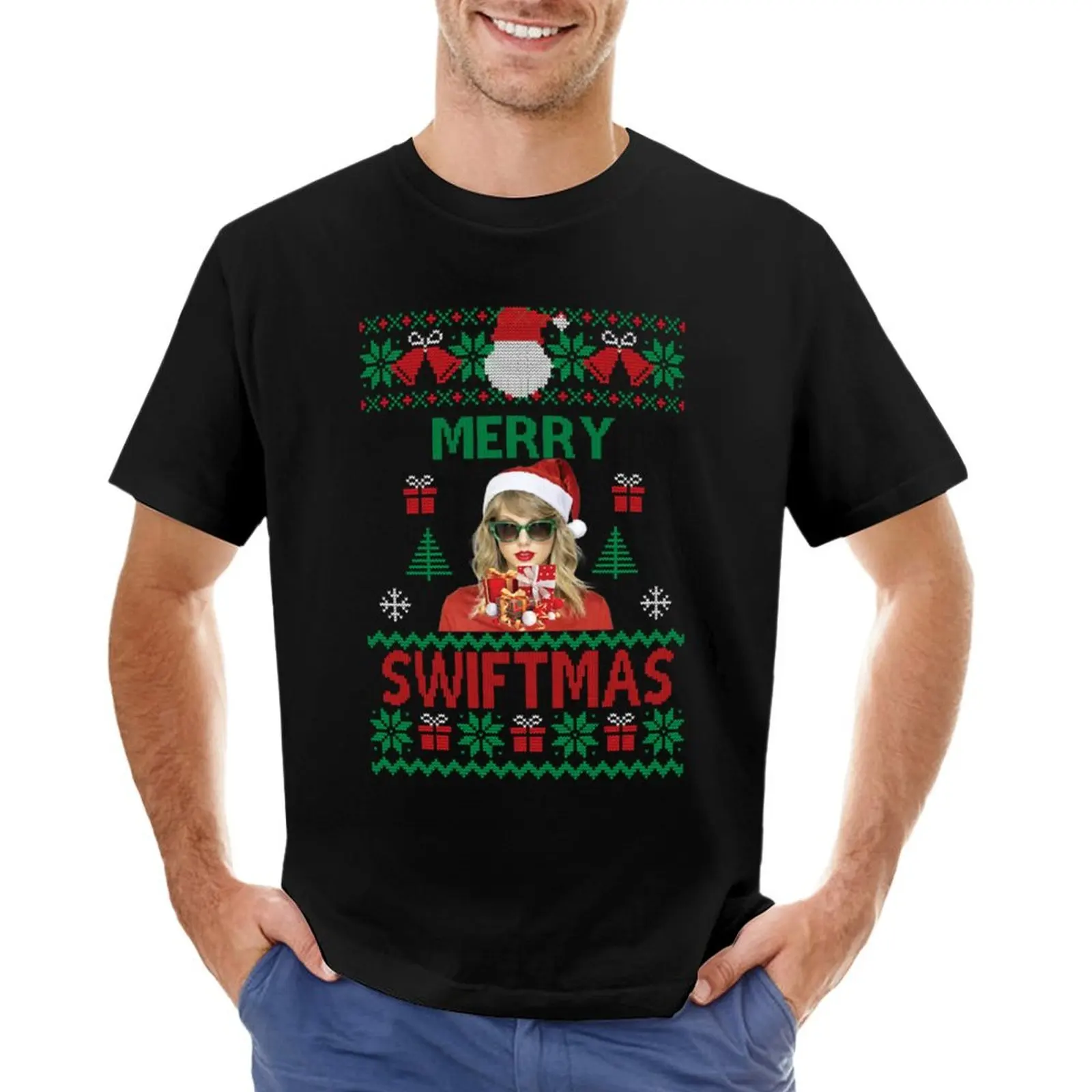 Merry Swiftmas T-shirt animal prinfor boys korean fashion customizeds oversizeds mens cotton t shirts