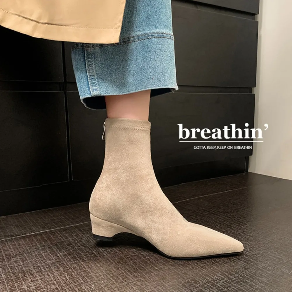 Fashion Women Boots Elastic Ankle Boots Thick Heel High Heels Shoes Woman Socks Boots 2025 New Autumn Winter Zapatos De Mujer