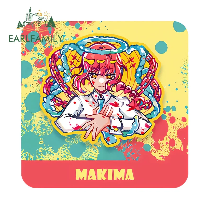 

EARLFAMILY 13cm x 11.9cm Makima Fanart Car Stickers Navidad Decals Anime Graffiti JDM Car Accessories Windows Waterproof