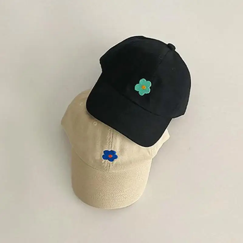 Gorra de béisbol con estampado de flores para bebé y niña, gorro de algodón con visera ajustable para exteriores, novedad de 2024