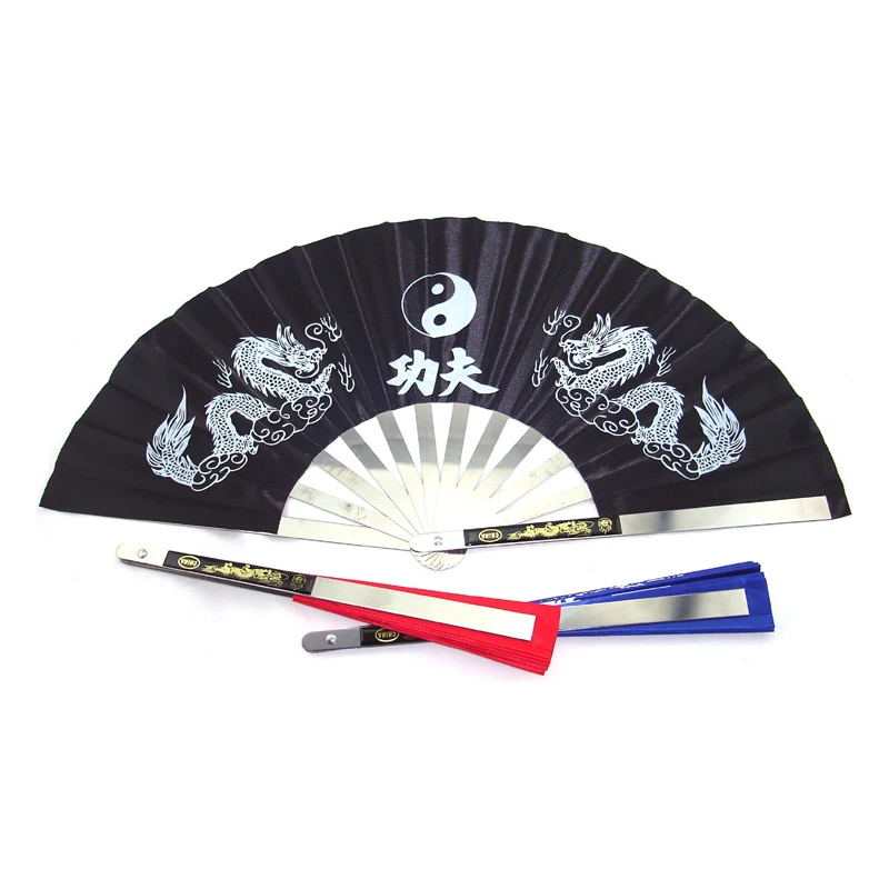 High Quality Martial Arts Weapon Stainless Steel Tai Chi Fan Fitness Kung Fu Fan Tai Chi Martial Arts Performance Fan