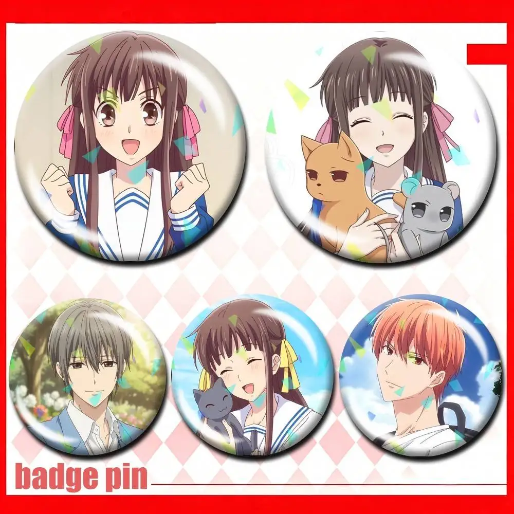 

Tohru Anime Fruits Basket S2 25 32 44 58 75mm Badges Personalized Round Brooches Pins Accessory Customizable