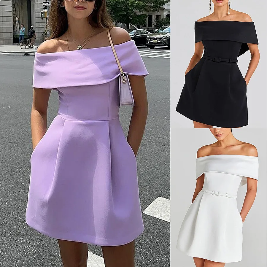 Summer Spring One Shoulder Belted Dress Bodycon Jumpsuit Playsuit Matching Set Evening Dress
