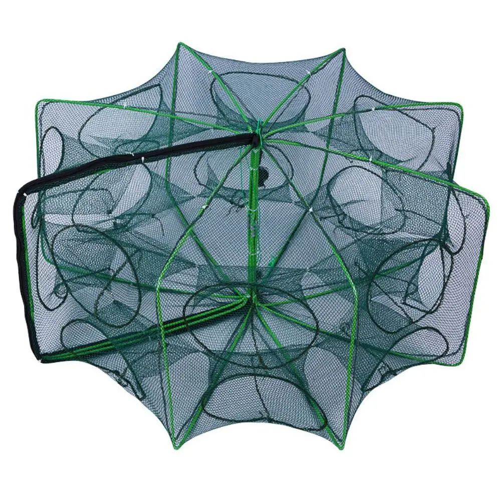 Hochwertiges, Langlebiges, Faltbares Fischernetz 40~82cm 6/8/10 Löcher Sechseckiges Achteckiges Netz Nylon Fischfalle Käfignetz Werkzeug – Detail 3