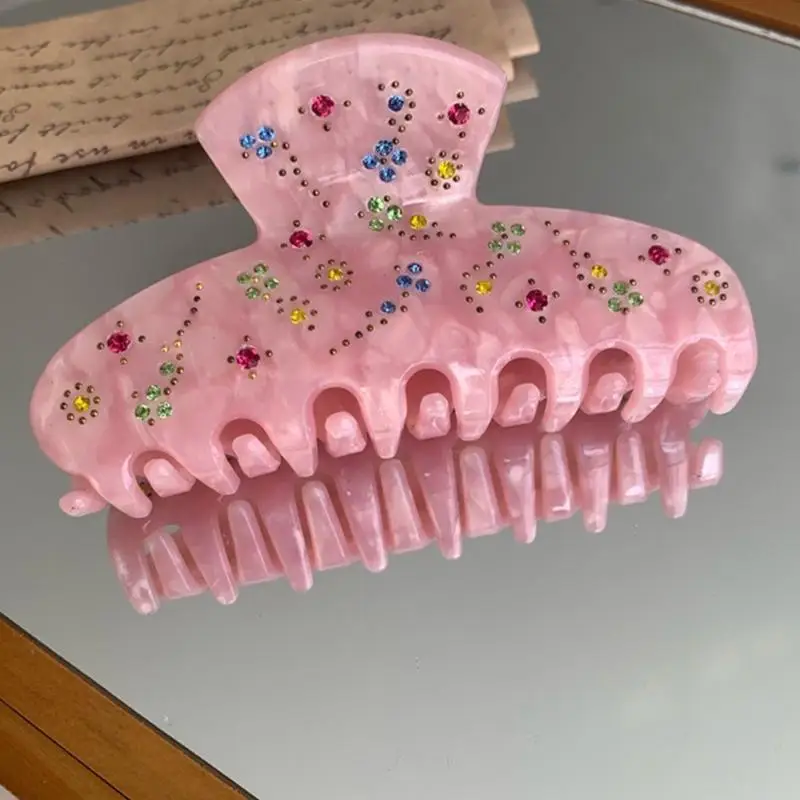 

652F Acrylic Hair Clip Girl Hair Claw Shark Clip Hair Styling Accessories for Thick Curly Hair Korean Jaw Clip Lady Headdress