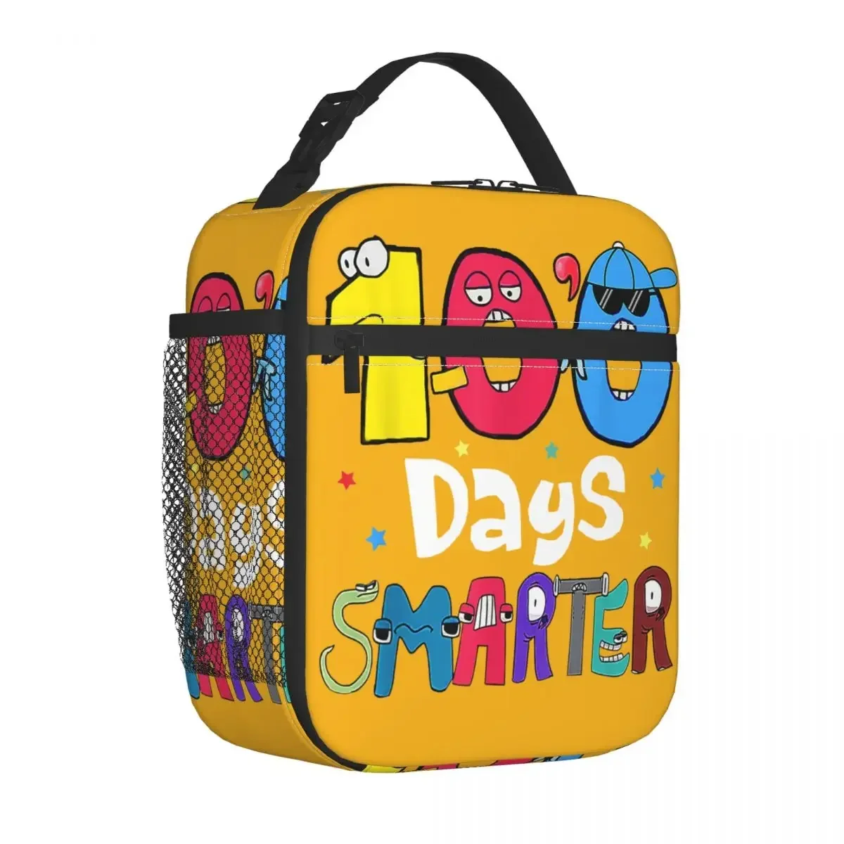 100 Days Smarter ABCs Learning Insulated Lunch Bag Boys Girl Evil Alphabet Lore Lunch Container Bag Lunch Box Tote Beach Travel