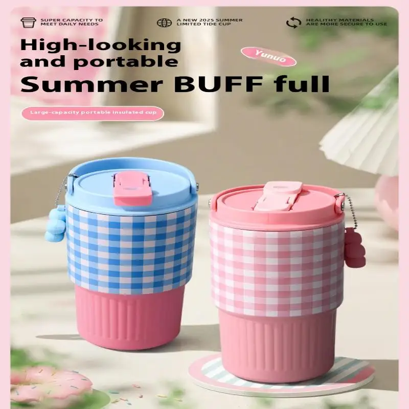 للاستخدام المزدوج الساخن والبارد 316 الفولاذ المقاوم للصدأ سيارة السفر القدح كوب قارورة عازلة بهلوان محمول مع مقبض تصميم مانع للتسرب يوميا #6